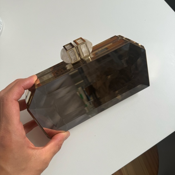 auth JUDITH LEIBER Champagne ACRYLIC RESIN BOX CLUTCH -- Gorgeous!!! Red Carpet - Picture 2 of 14